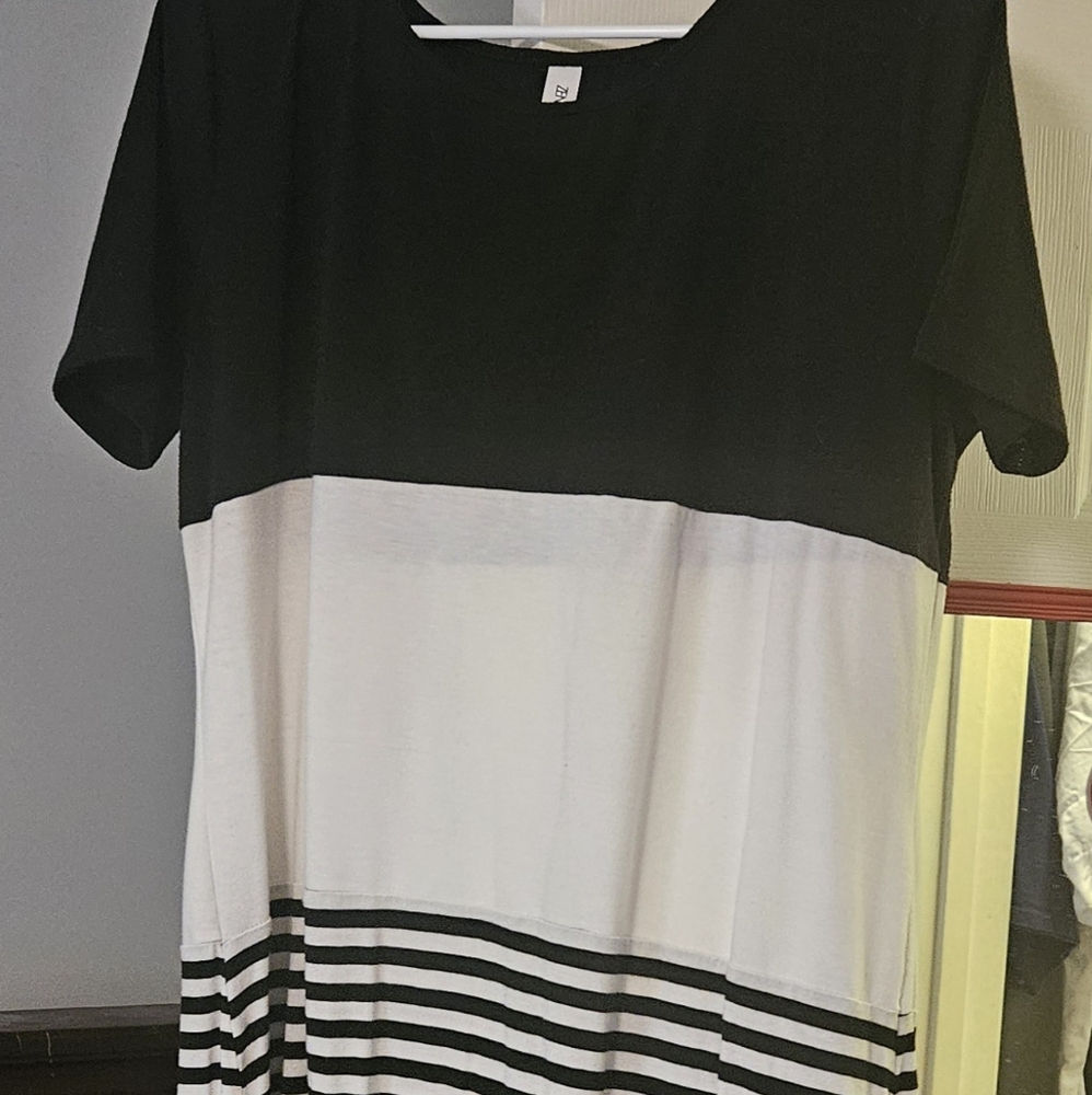 Black and White Striped Tunic